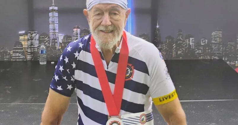 Jim Brien rides with other cyclists during a 9/11 memorial ride
